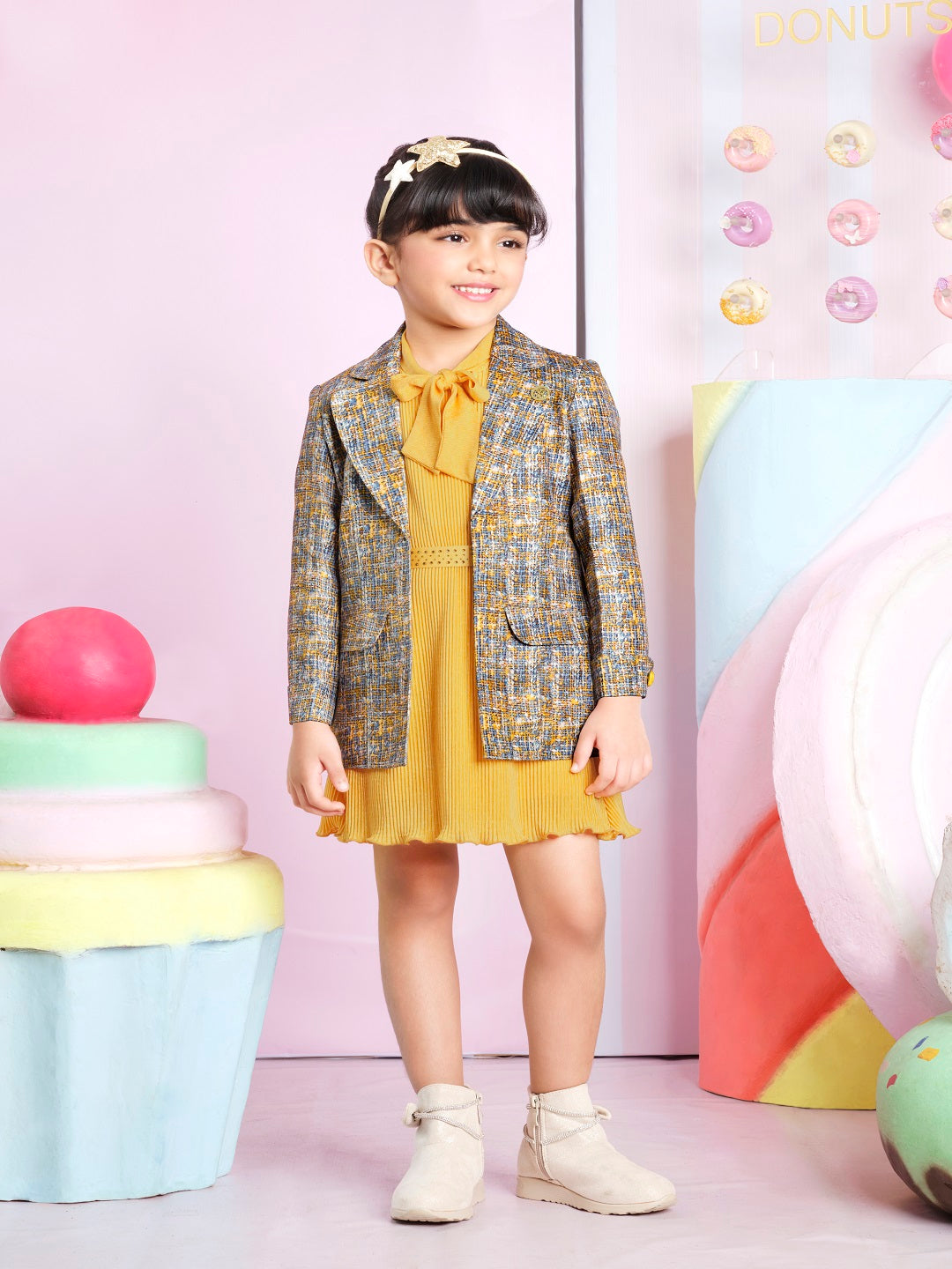 Tiny Baby Mustard Colored Dress