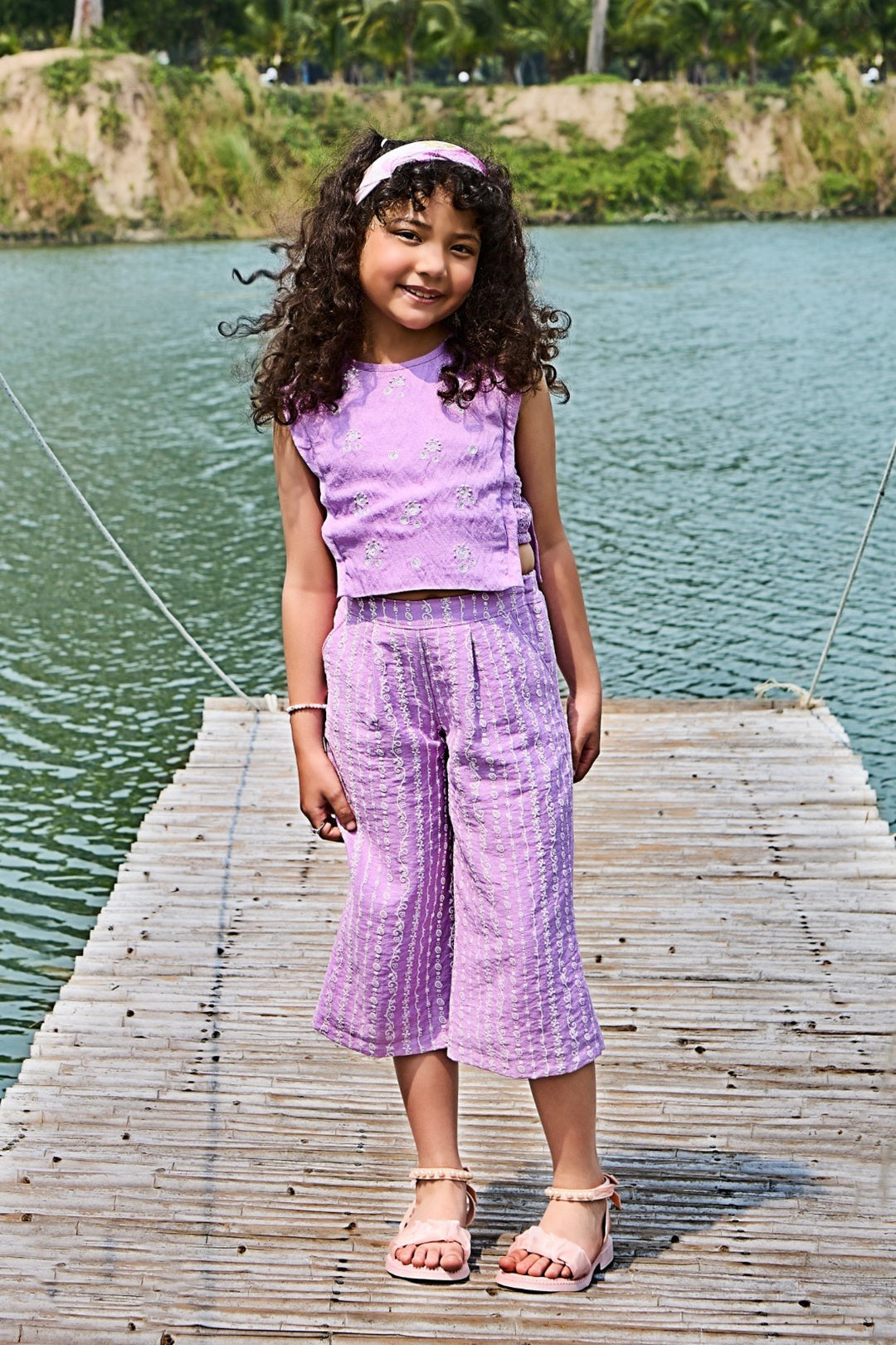 Tiny Baby Lilac Colored Culottes Set