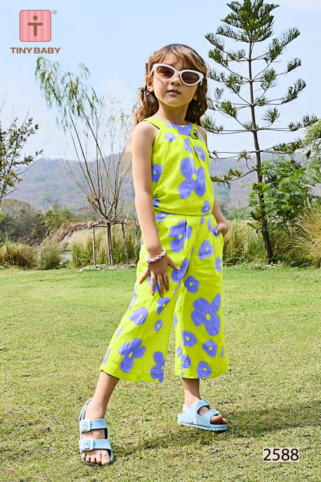 Tiny Baby Neon Green Colored Culottes