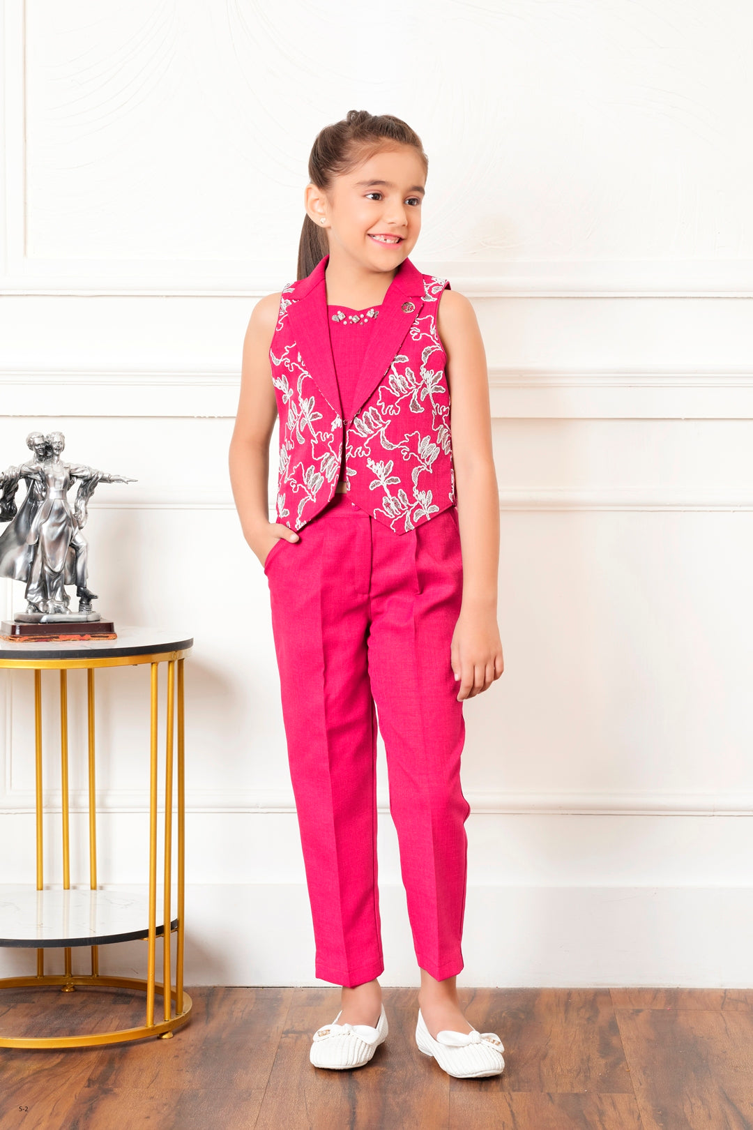 Tiny Baby Pink Colored Pant Set