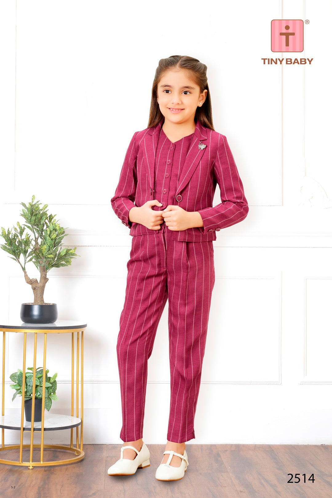 Tiny Baby Magenta Colored Pant Set