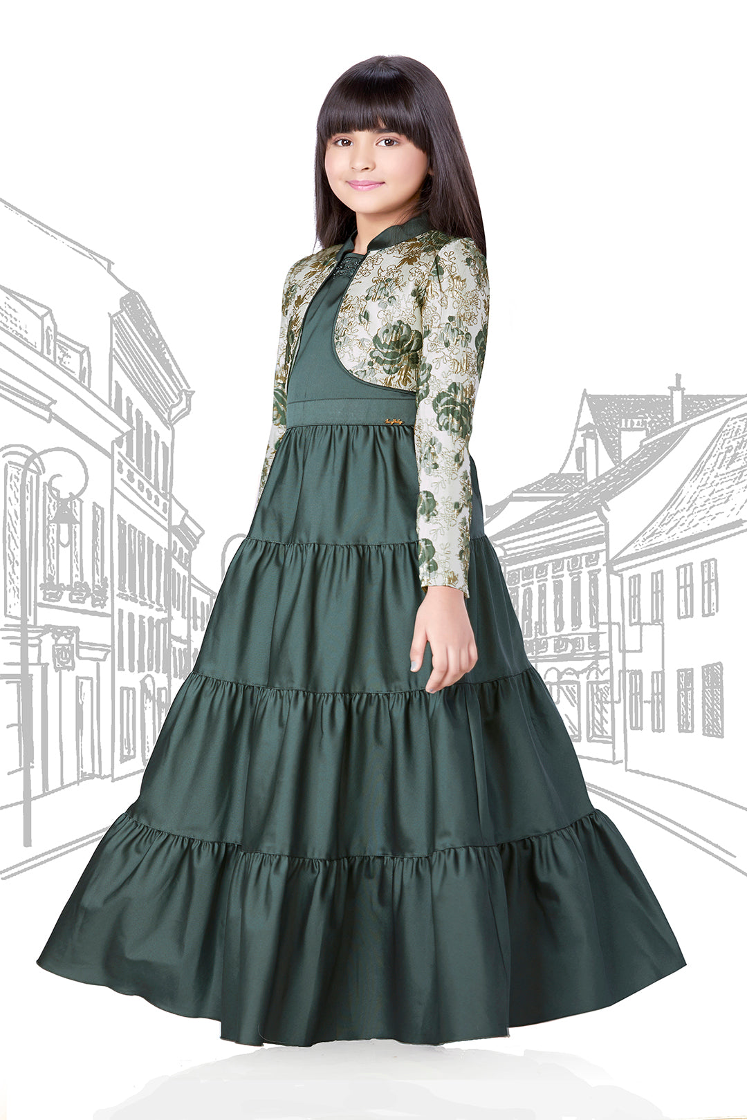 Tiny Baby Green Colored Gown