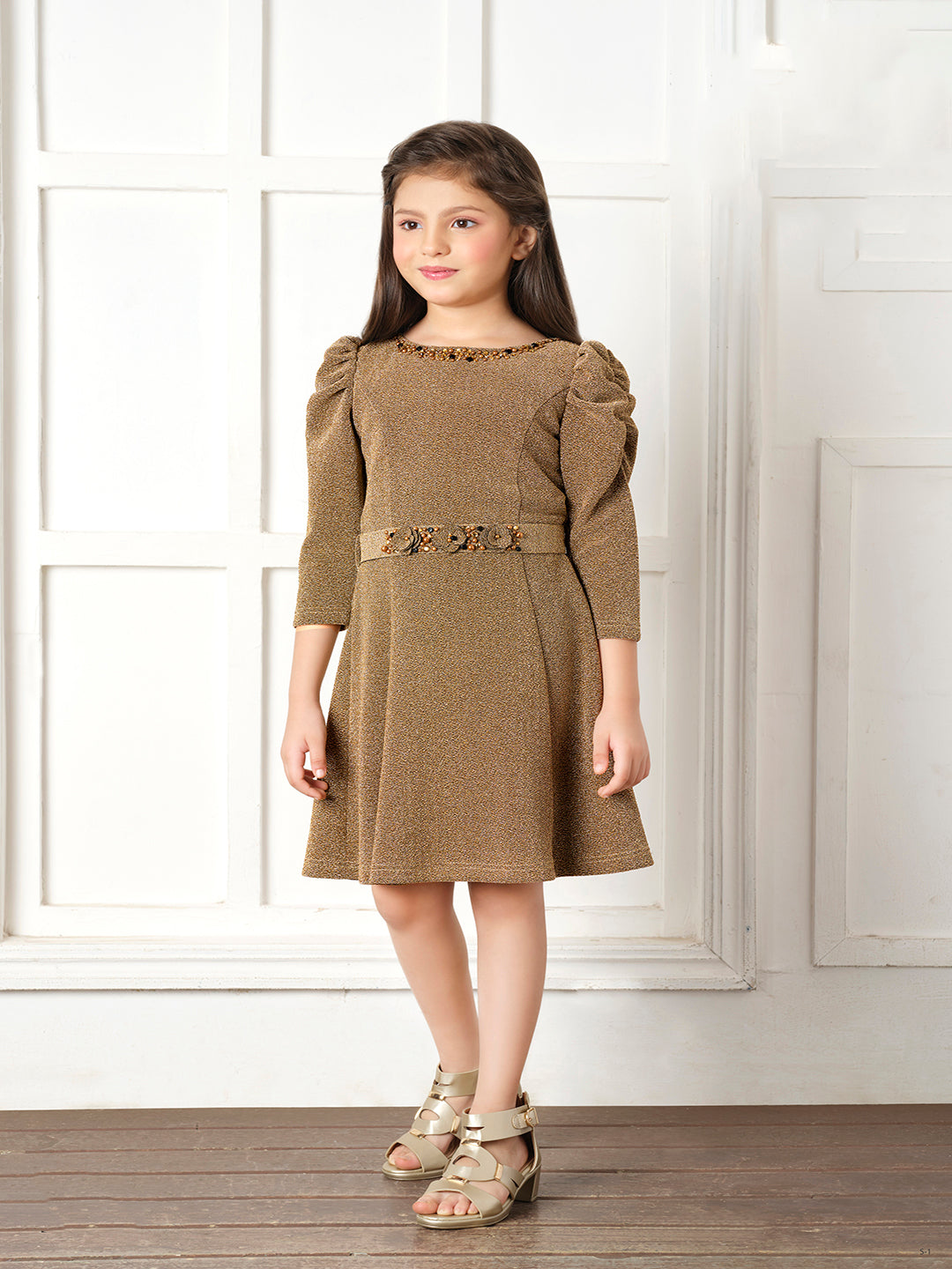 Tiny Baby Gold Colored Dress