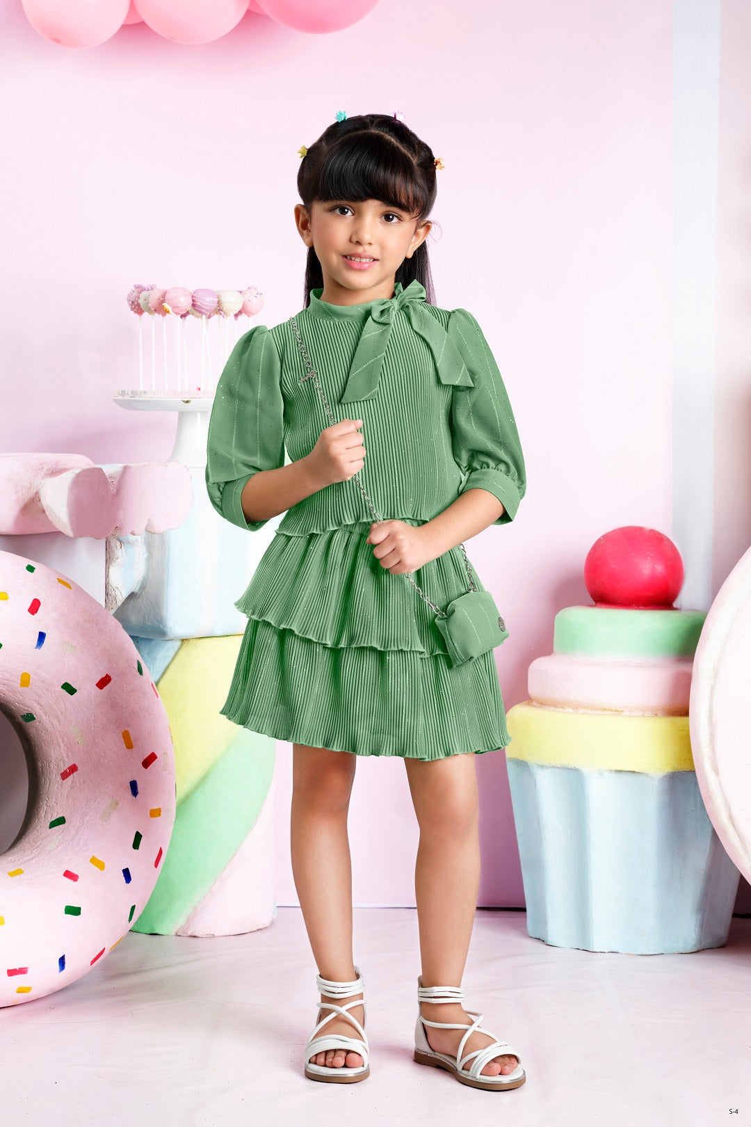 Tiny Baby Green Colored Skirt Set