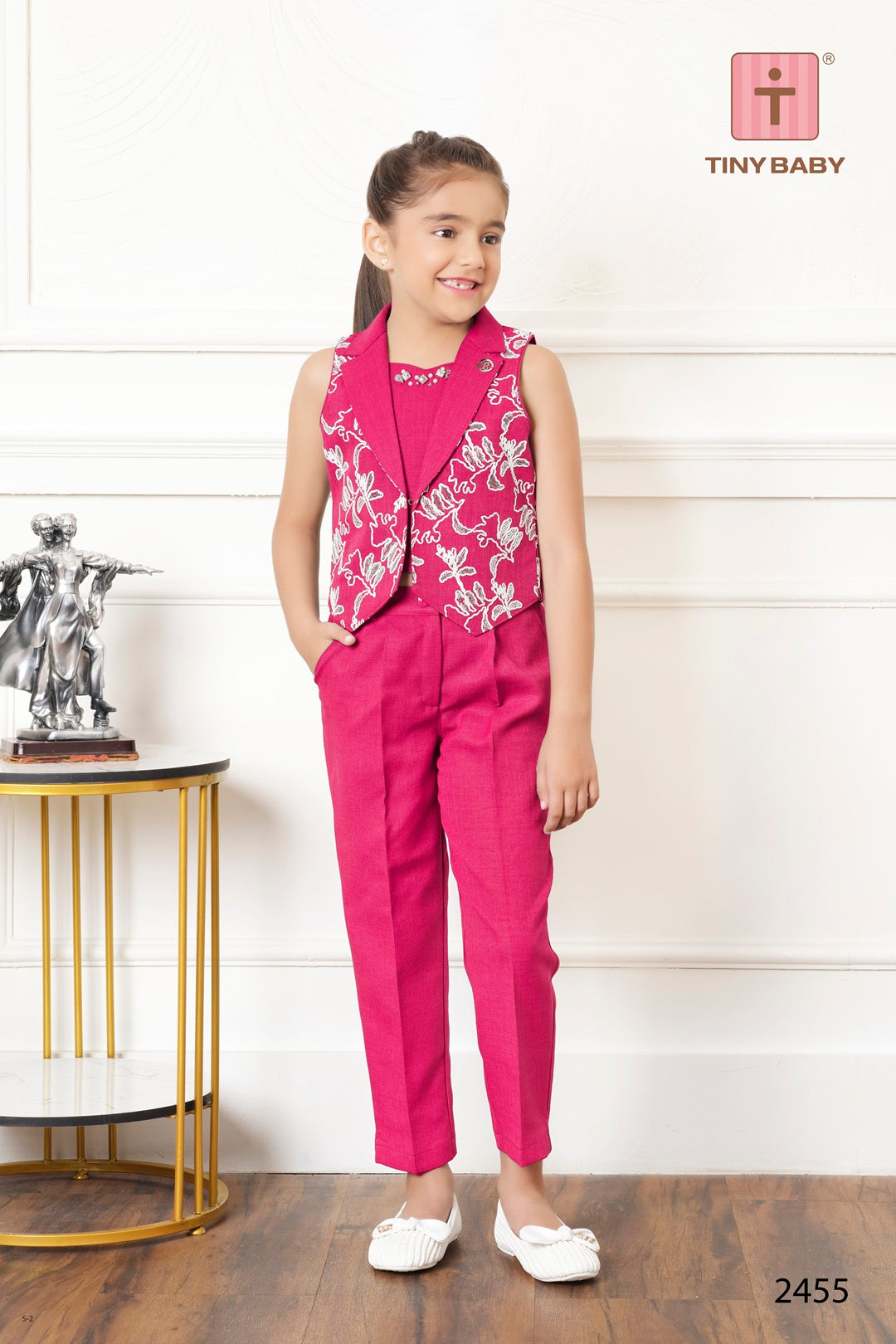 Tiny Baby Pink Colored Pant Set