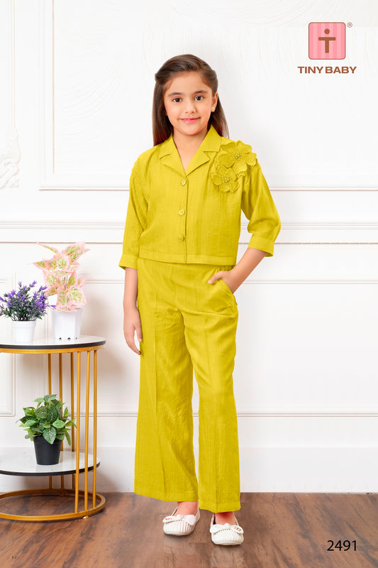 Tiny Baby Mustard Colored Pant Set