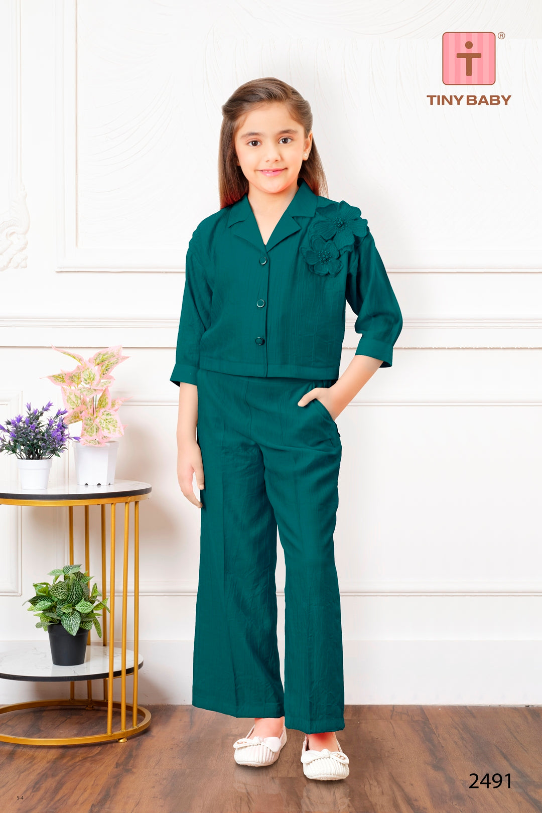 Tiny Baby Green Colored Pant Set