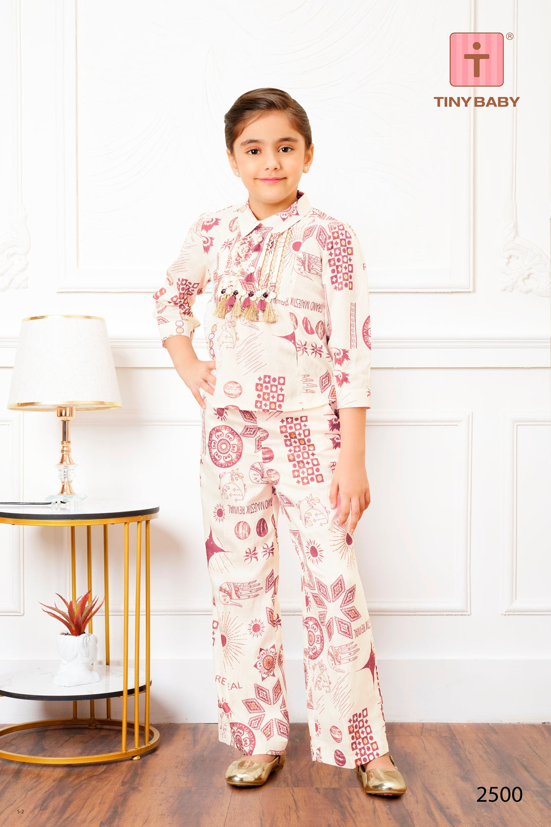 Tiny Baby Coral Rose Colored Pant Set