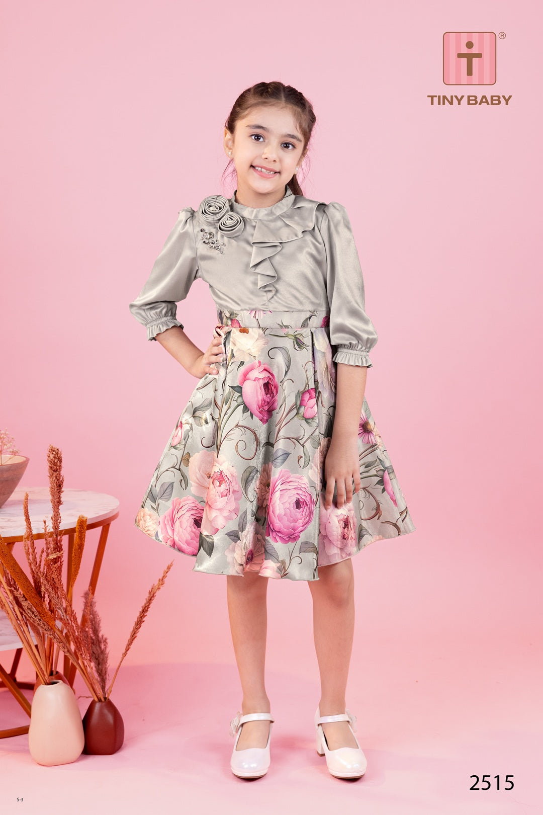 Tiny Baby Grey Colored Dress