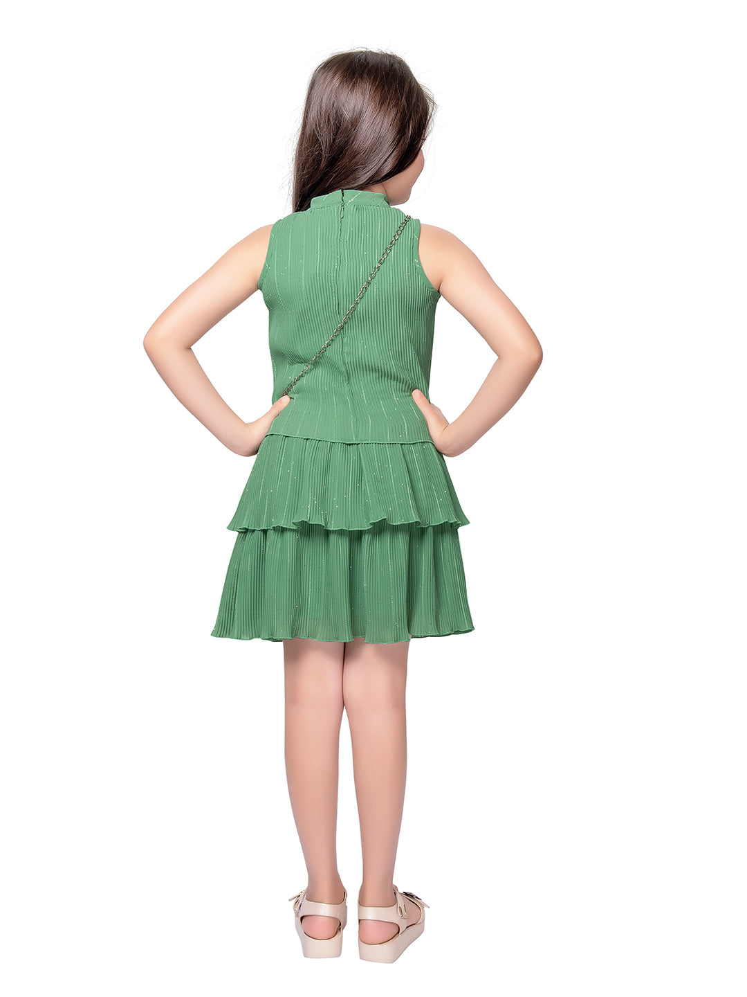 Tiny Baby Green Colored Skirt Set