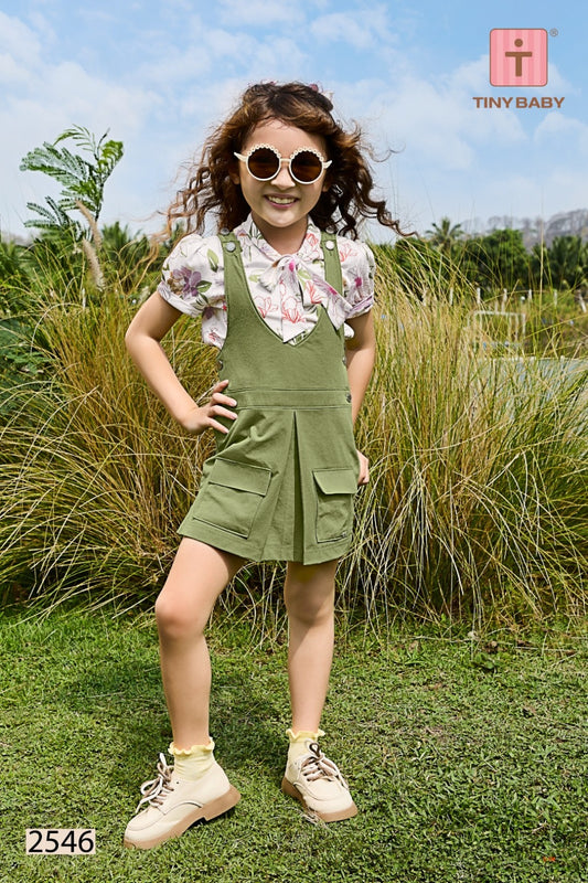 Tiny Baby Green Colored Jumpsuit