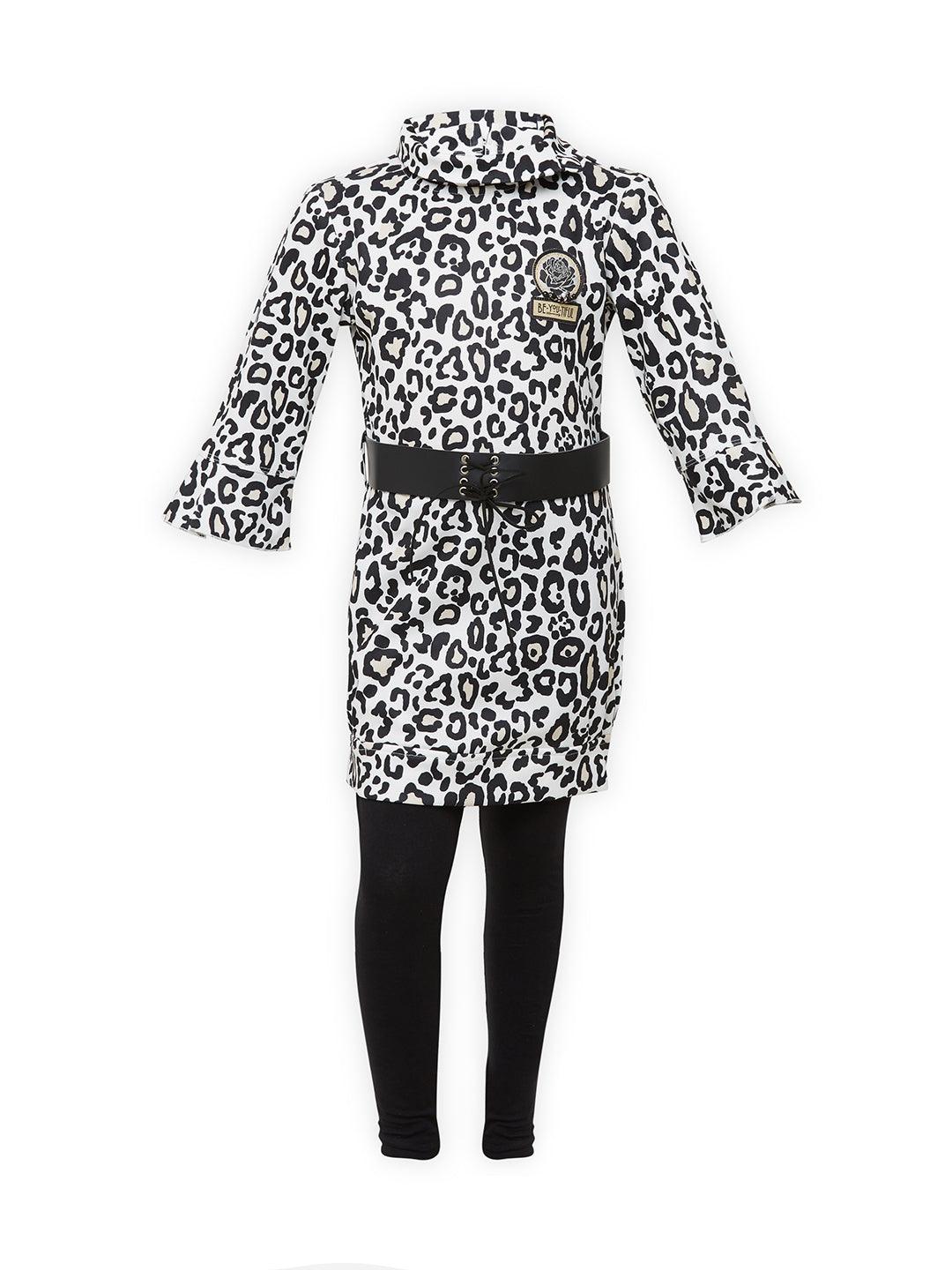 Cheetah Pattern Black Coloured Legging Set - 1902-Black - TINY BABY INDIA shop.tinybaby.in