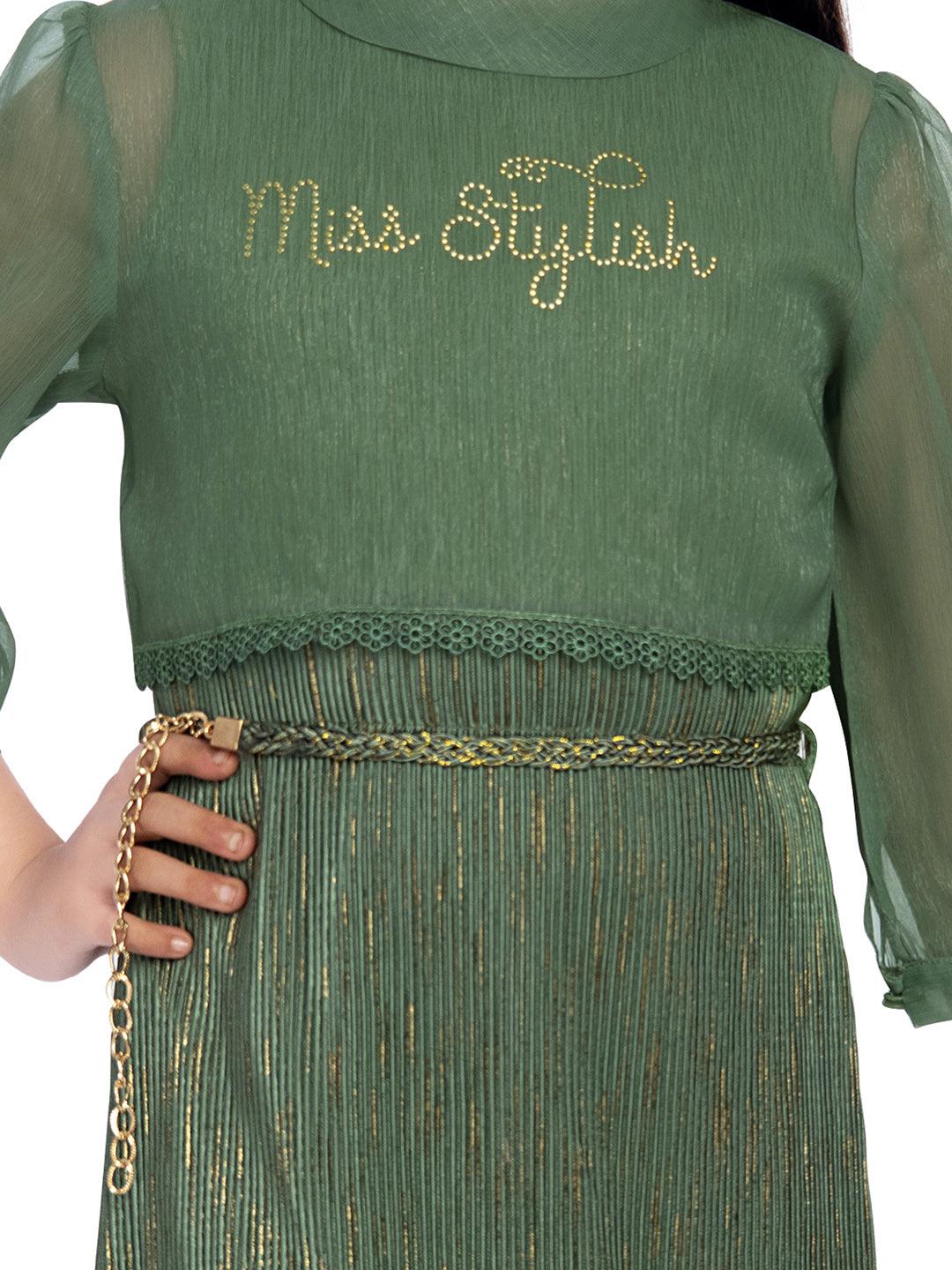 Tiny Baby Green Colored Dress - 2137 Green - TINY BABY INDIA shop.tinybaby.in