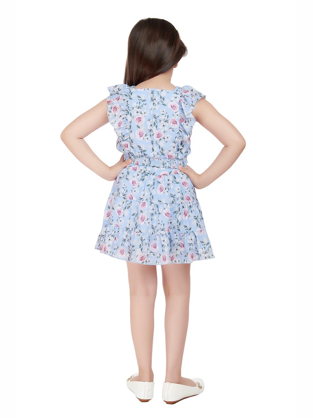 Sky Blue Colored Skirt Top set - 2095 Sky Blue - TINY BABY INDIA shop.tinybaby.in