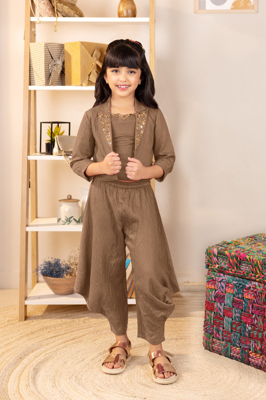 Tiny Baby Brown Colored Pant Set