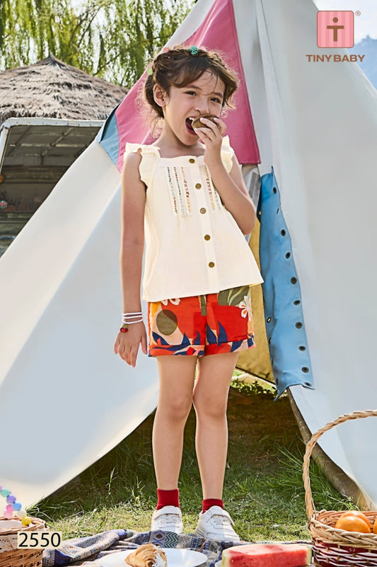 Tiny Baby Cream Colored Short Set