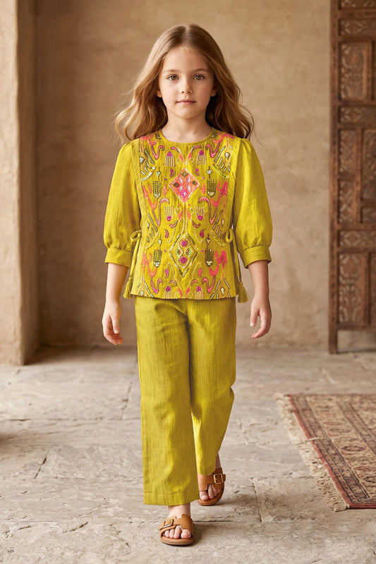 Tiny Baby Mustard Colored Pant Set