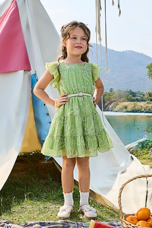 Tiny Baby Pista Green Colored Dress