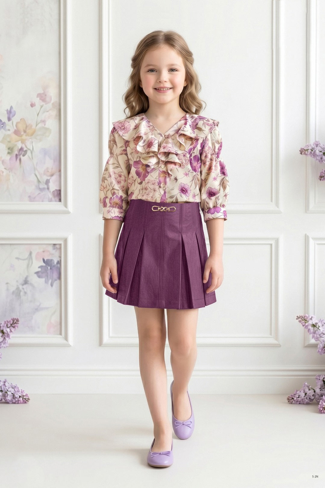 Tiny Baby Wine Colored Skirt Set