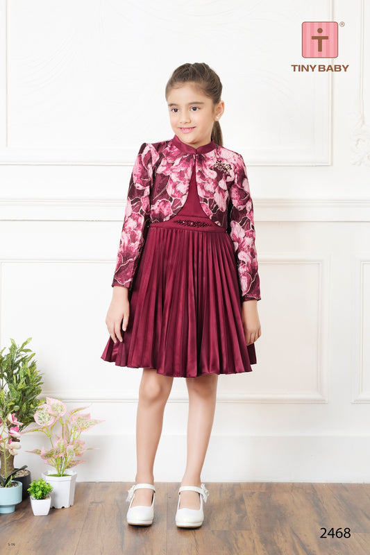 Tiny Baby Maroon Colored Dress