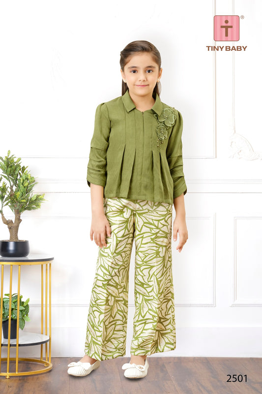 Tiny Baby D.Green Colored Pant Set