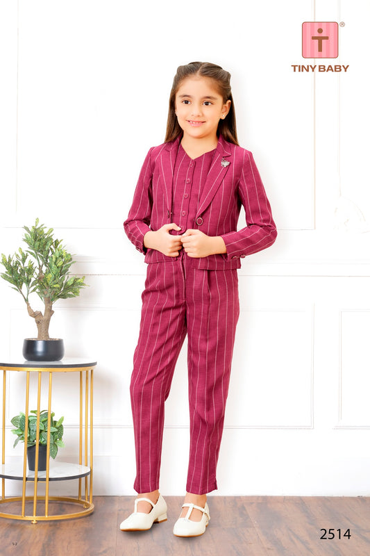 Tiny Baby Magenta Colored Pant Set