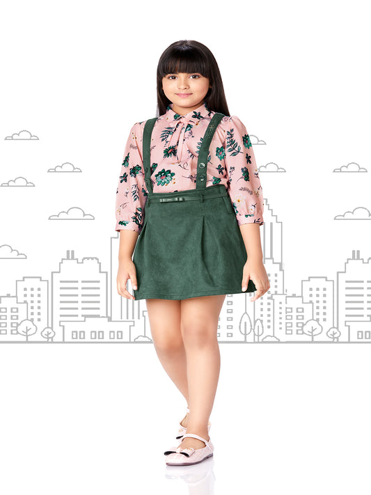 Tiny Baby Green Colored Skirt Top Set - 2038 Green