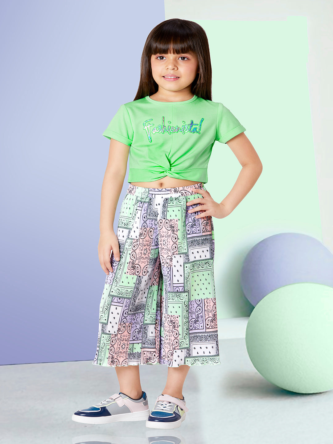 Tiny Baby Green Colored Culottes-2089 Green