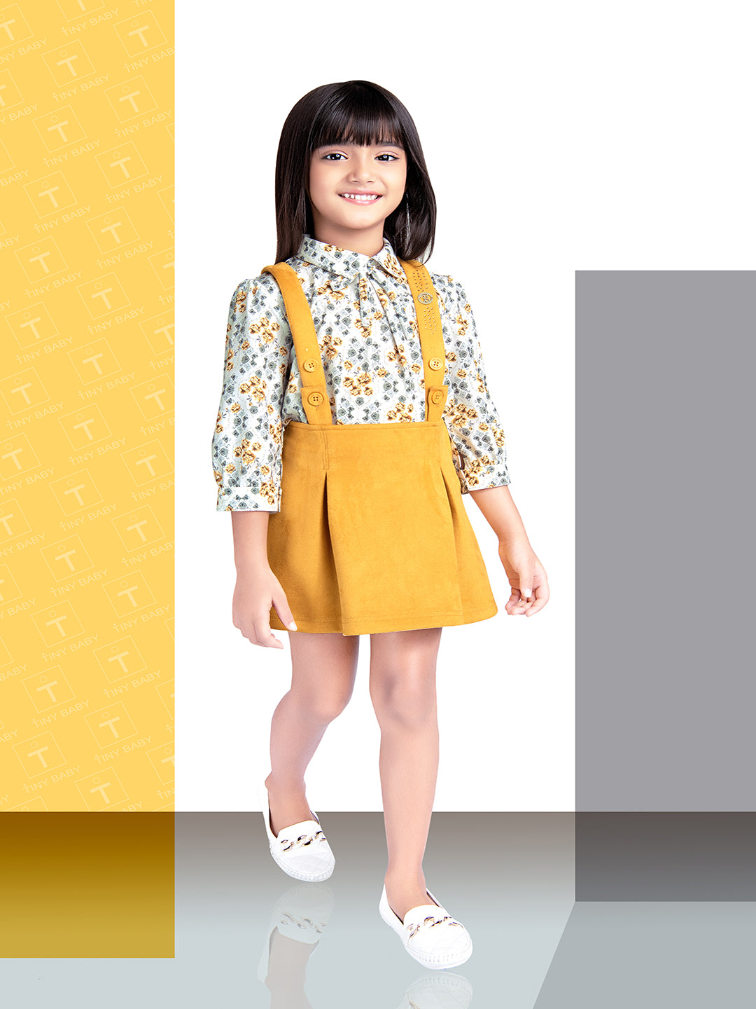 Tiny Baby Mustard Colored Skirt Set - 2120 Mustard