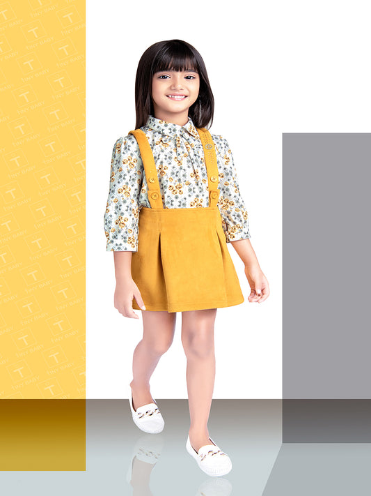 Tiny Baby Mustard Colored Skirt Set