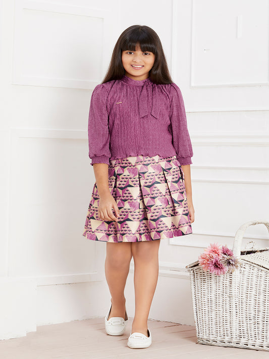 Tiny Baby Fuschia Colored Skirt Top Set - 2122 Fuschia