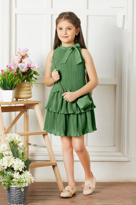 Tiny Baby Green Colored Skirt Set