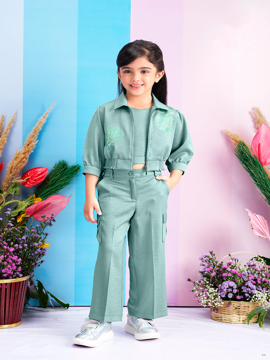 Tiny Baby Green Colored Pant Set - 2234 Green