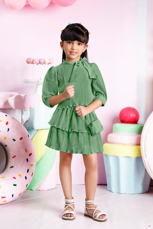 Tiny Baby Green Colored Skirt Sets - 2263 Green