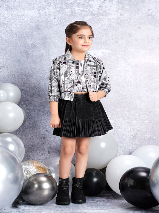 Tiny Baby Black Colored Skirt Set