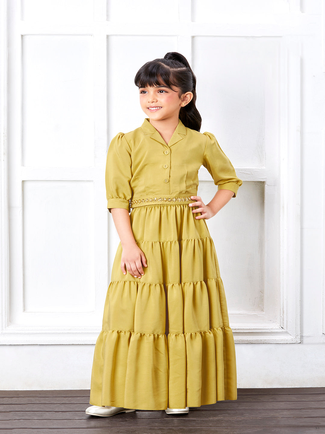 Tiny Baby Mustard Colored Skirt Set