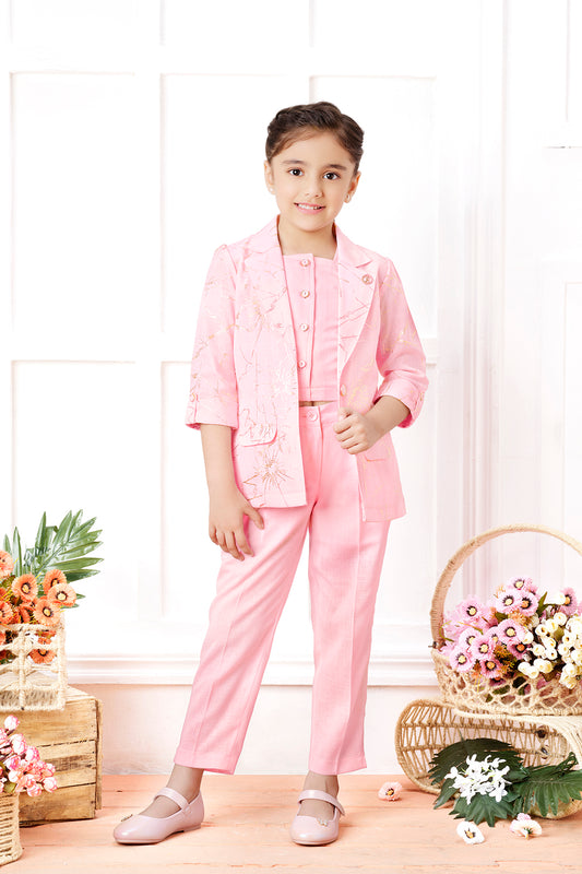 Tiny Baby Rose Pink Colored Pant Set