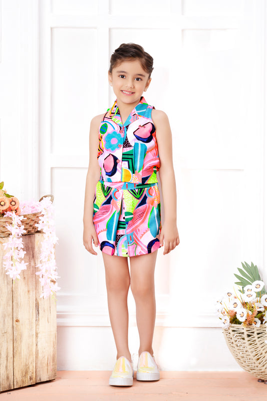 Tiny Baby Neon Pink Colored Short Set