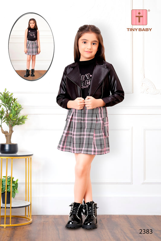 Tiny Baby Black Colored Skirt Set