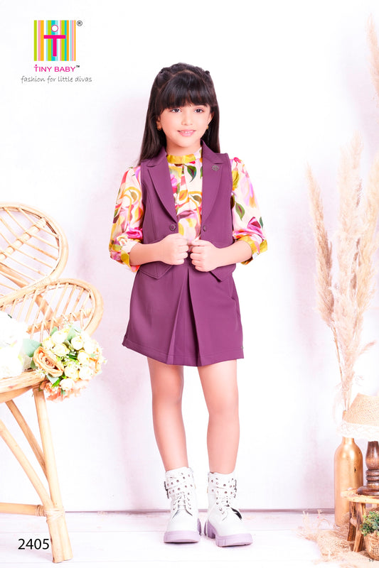 Tiny Baby Lavender Colored Short Set