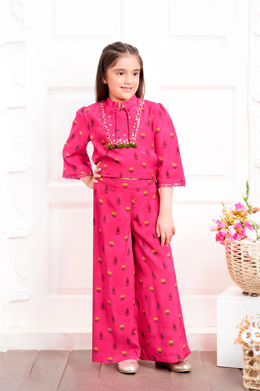 Tiny Baby Fuchsia Colored Pant Set
