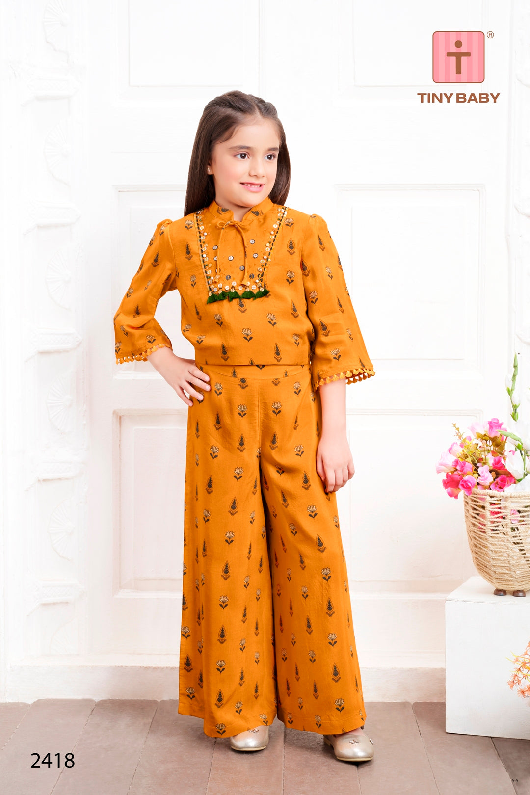 Tiny Baby Mustard Colored Pant Set