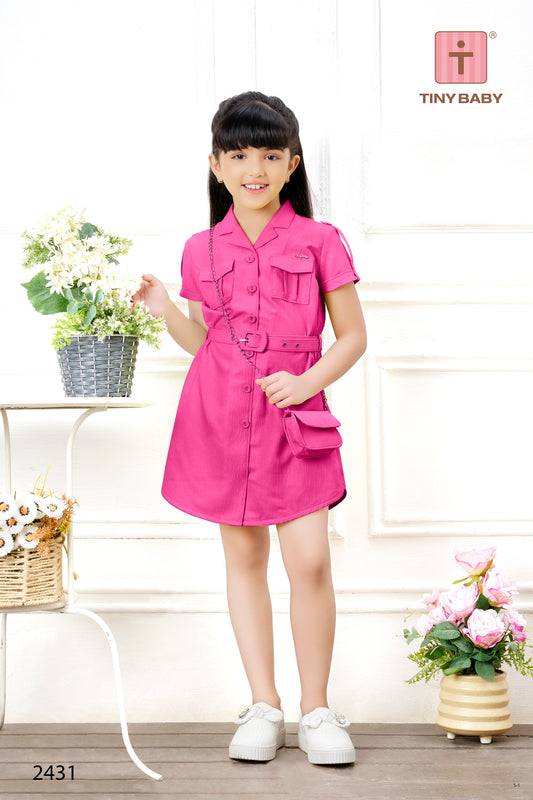 Tiny Baby Neon Pink Colored Dress