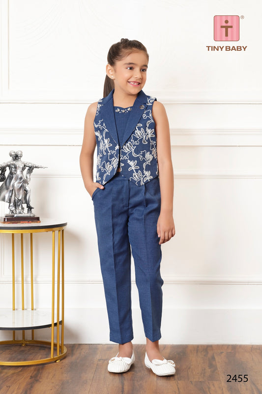 Tiny Baby Blue Colored Pant Set