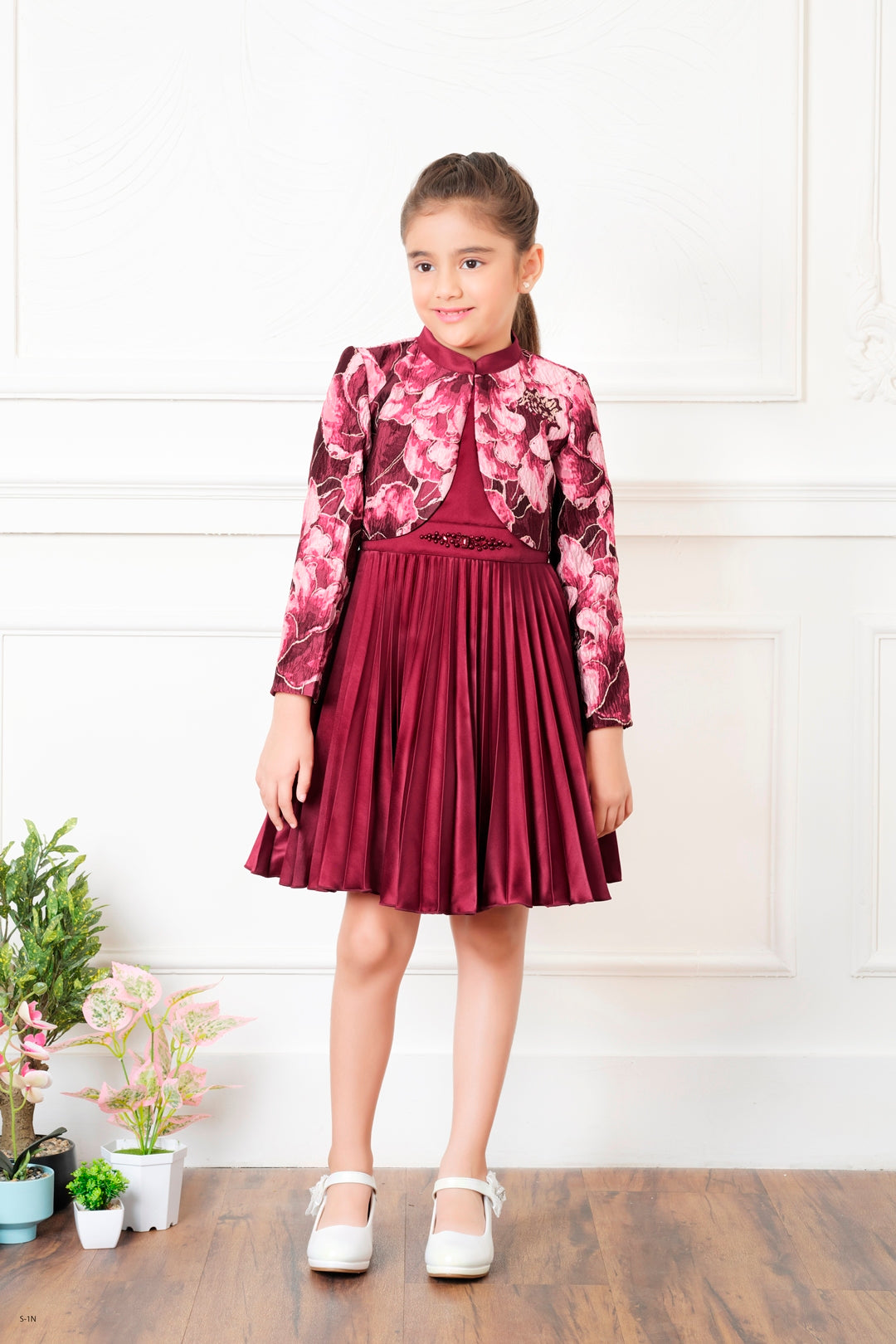 Tiny Baby Maroon Colored Dress