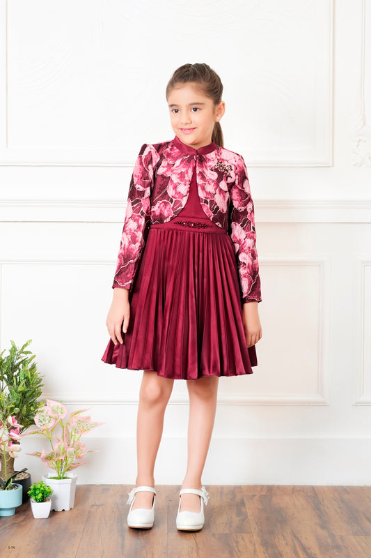 Tiny Baby Maroon Colored Dress