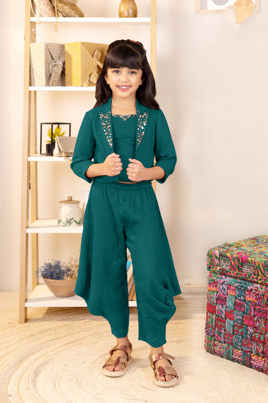 Tiny Baby Green Colored Pant Set