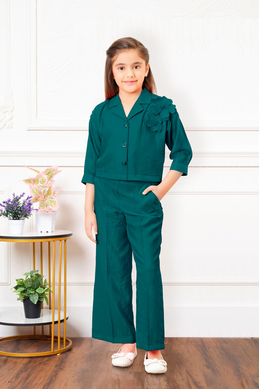 Tiny Baby Green Colored Pant Set