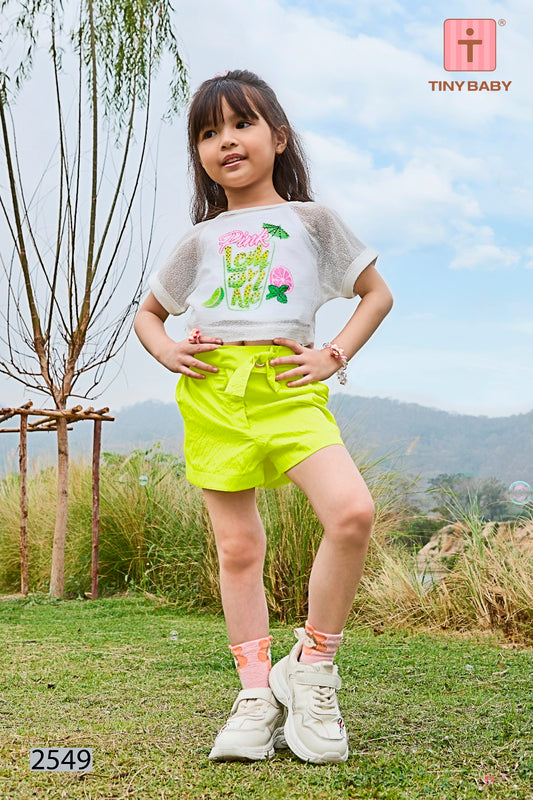 Tiny Baby Neon Green Colored Short Set