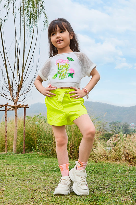Tiny Baby Neon Green Colored Short Set